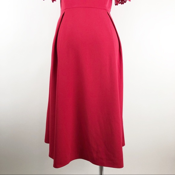 H&M Red Short Sleeve Fit And Flare Midi Dress - Picture 10 of 15